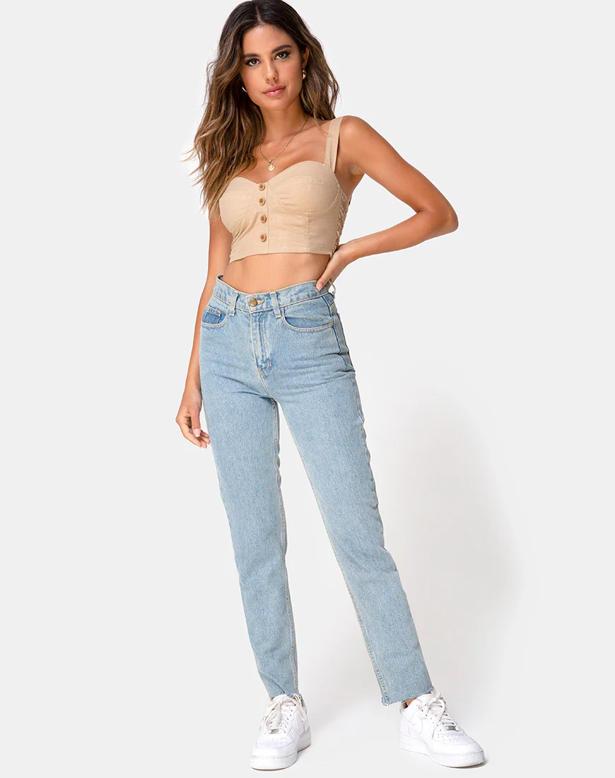 Viben Crop Top in Taupe - Image 3