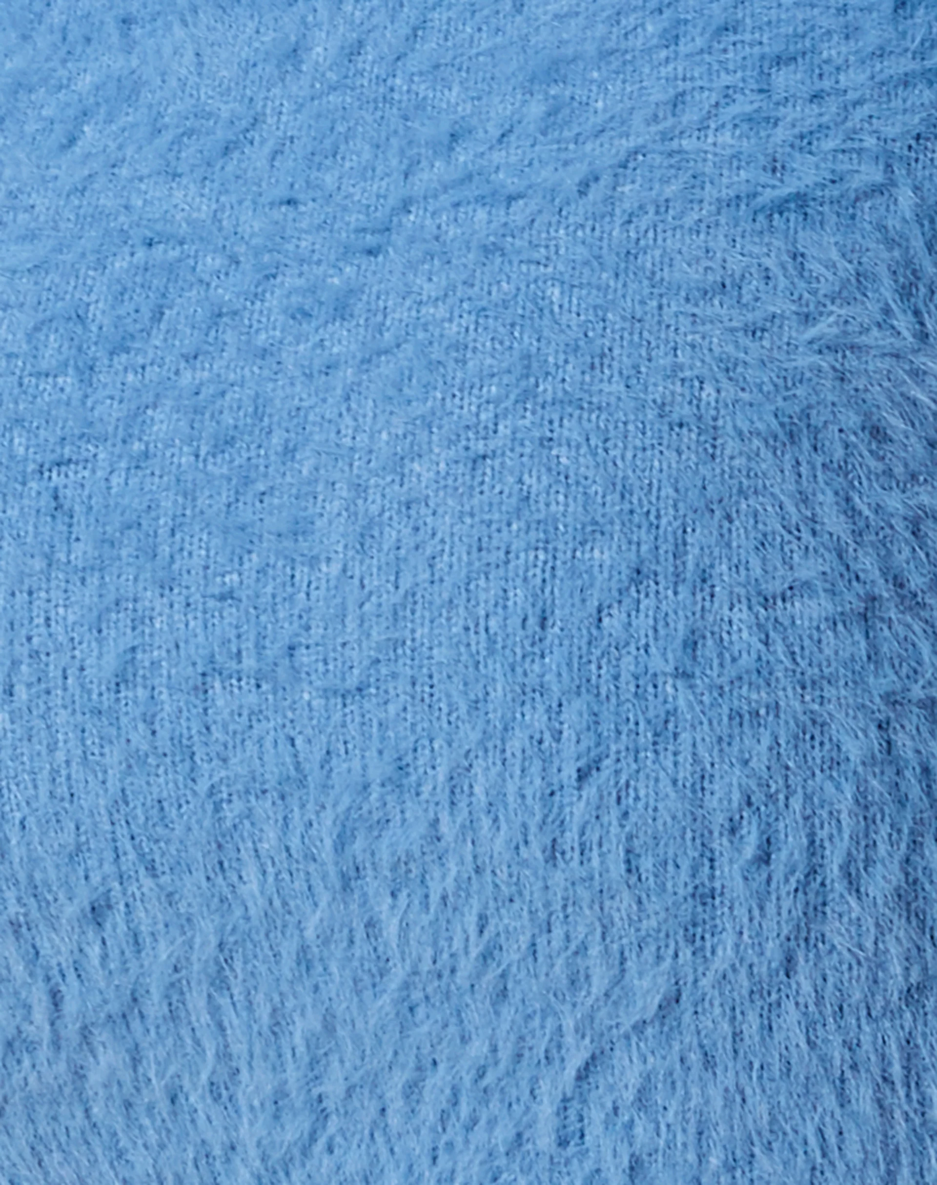 Vima Cropped Cardigan in Furry Knit Charcoal Blue - Image 6
