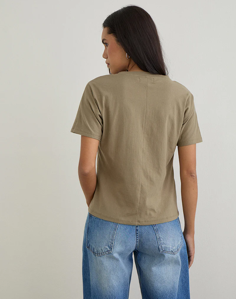 Viman Top in Jersey Khaki - Image 5