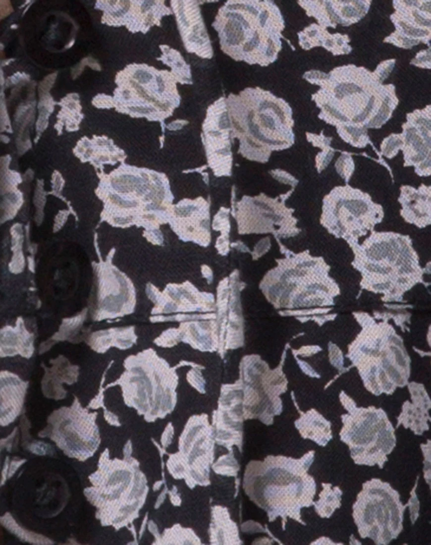 Vinequa Blouse in Ditsy Rose Black - Image 5