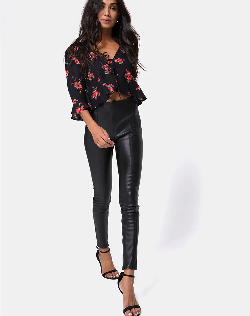 Vinequa Top in Soi Rose Black and Red - Image 3