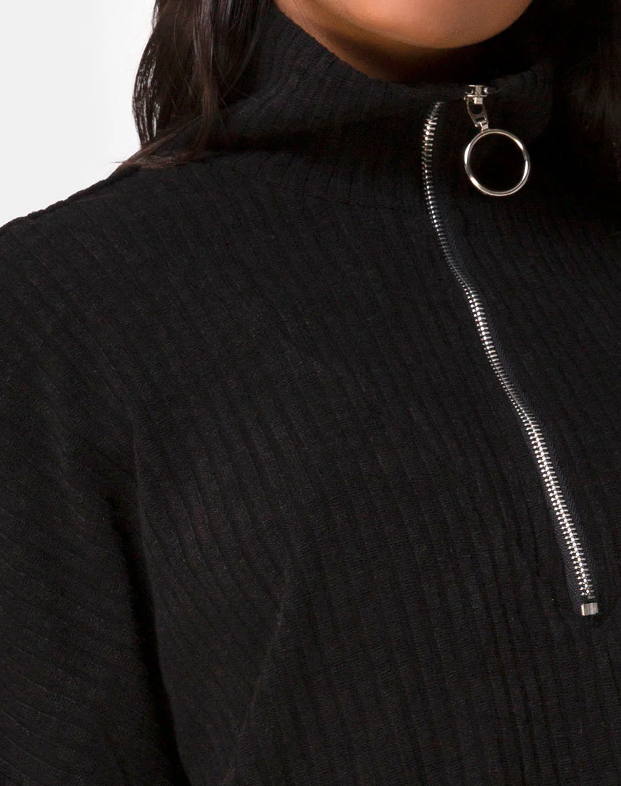 Vinnie Jumper in Knit Black - Image 4