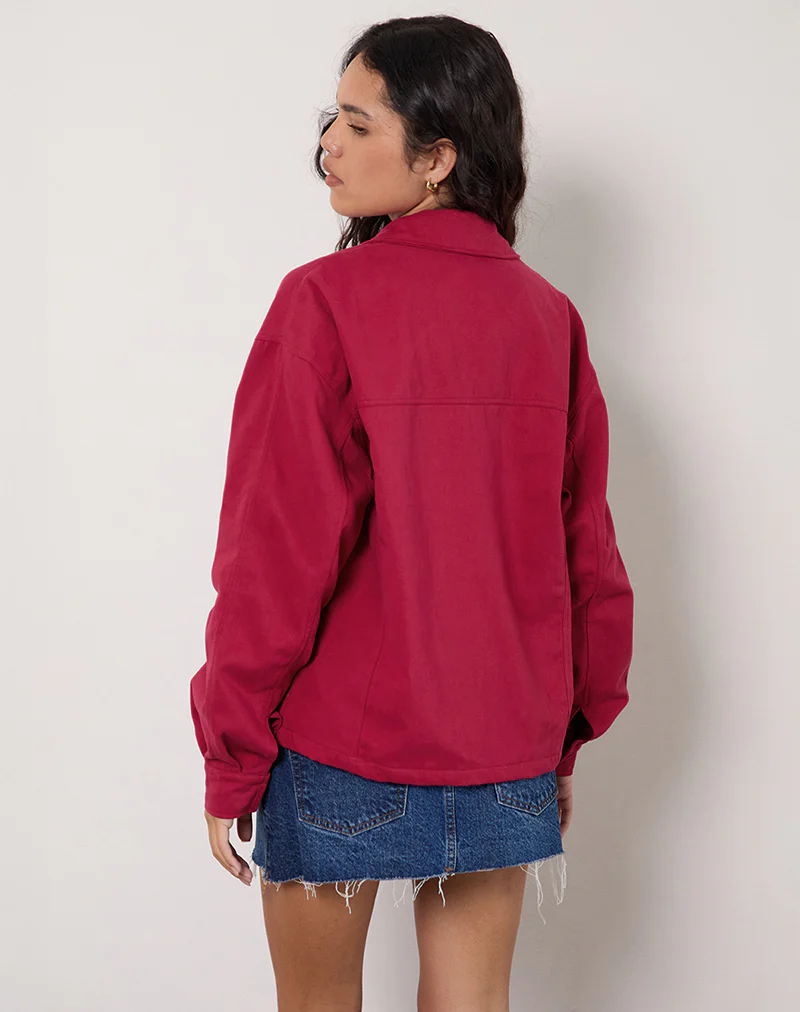 Vita Bomber Jacket in Adrenaline Red - Image 3