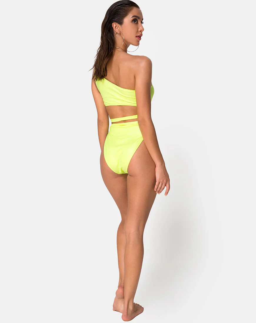 Vixie Swimsuit in Coated Lime - Image 5