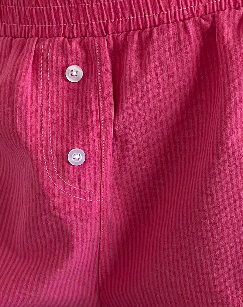 Voir Short in Poplin Red and Pink Stripe - Image 6