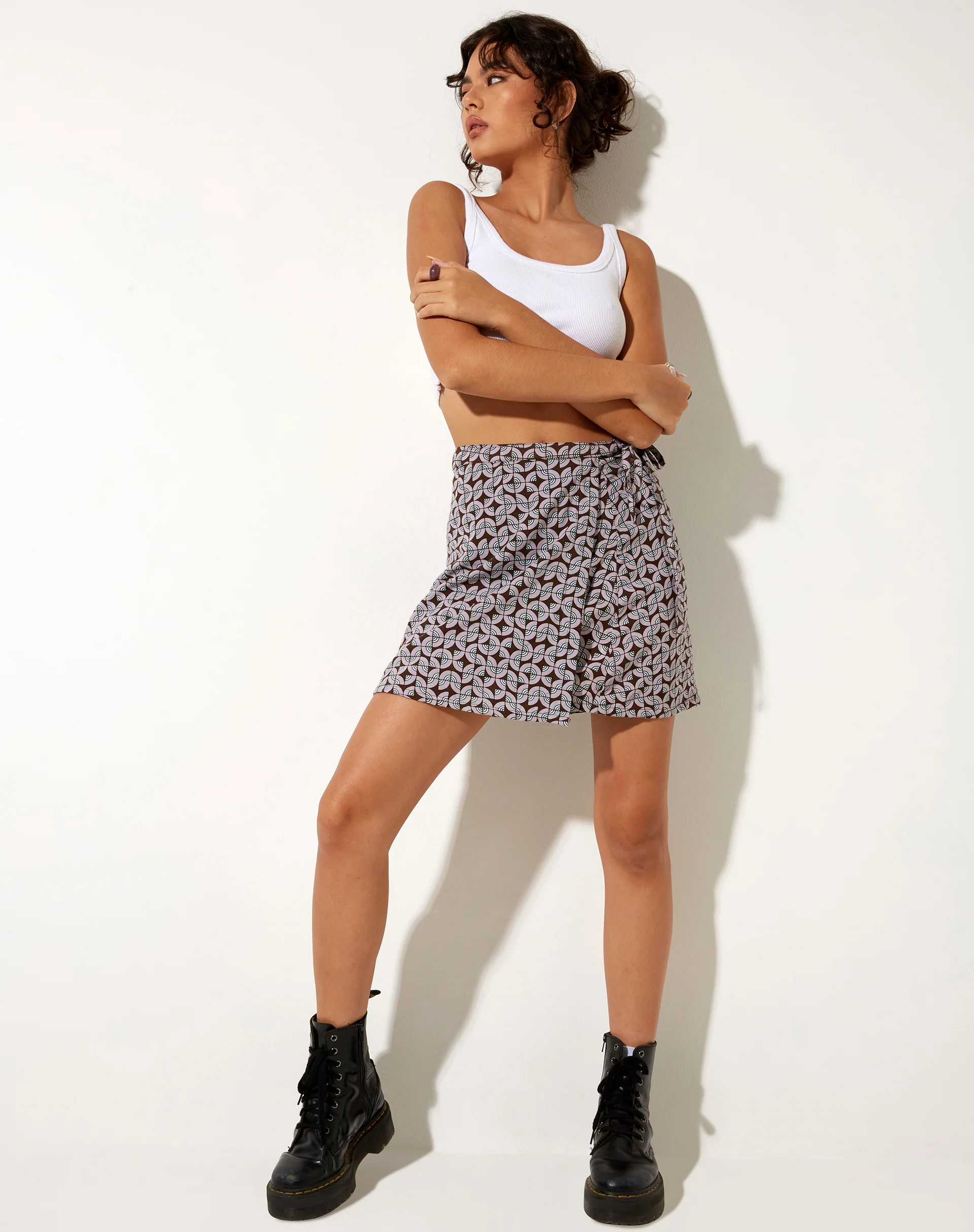 Volto Mini Skirt in Retro Tile - Image 3