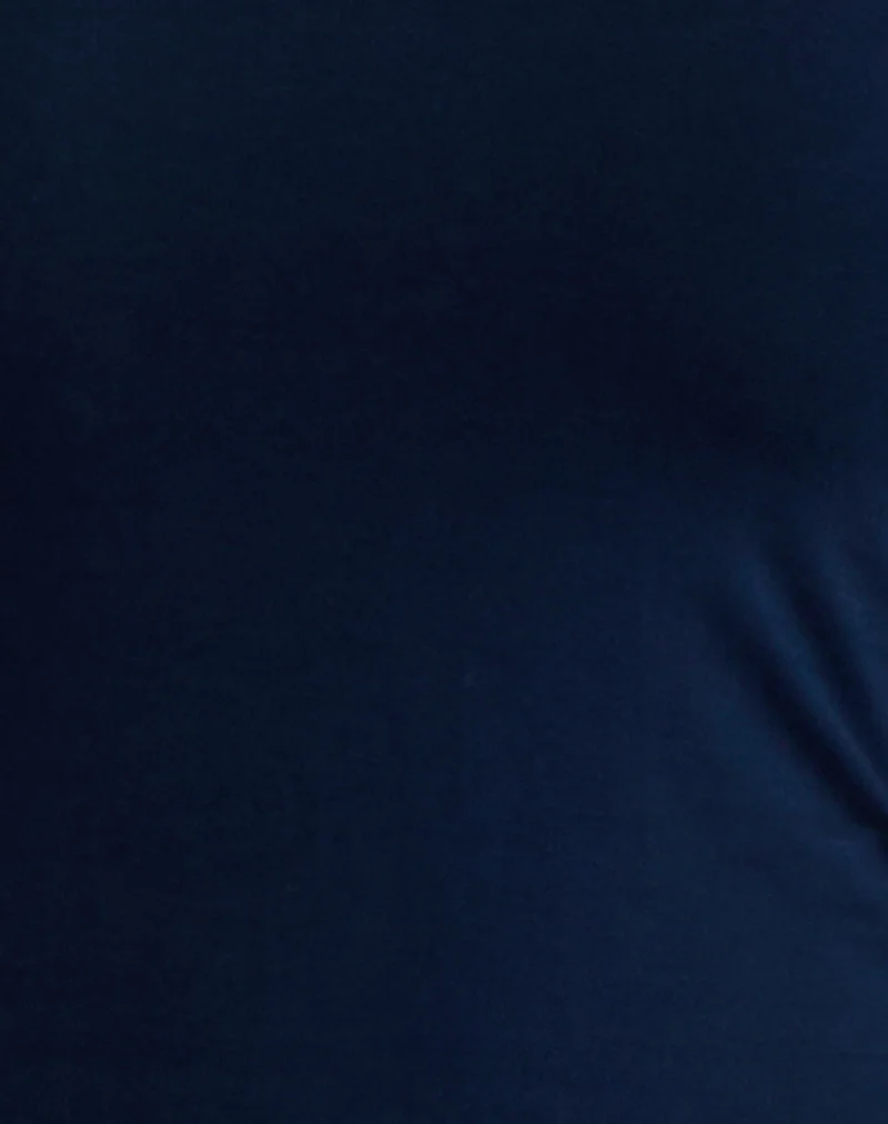 Wakana Asymmetric Long Sleeve Top in Navy - Image 7