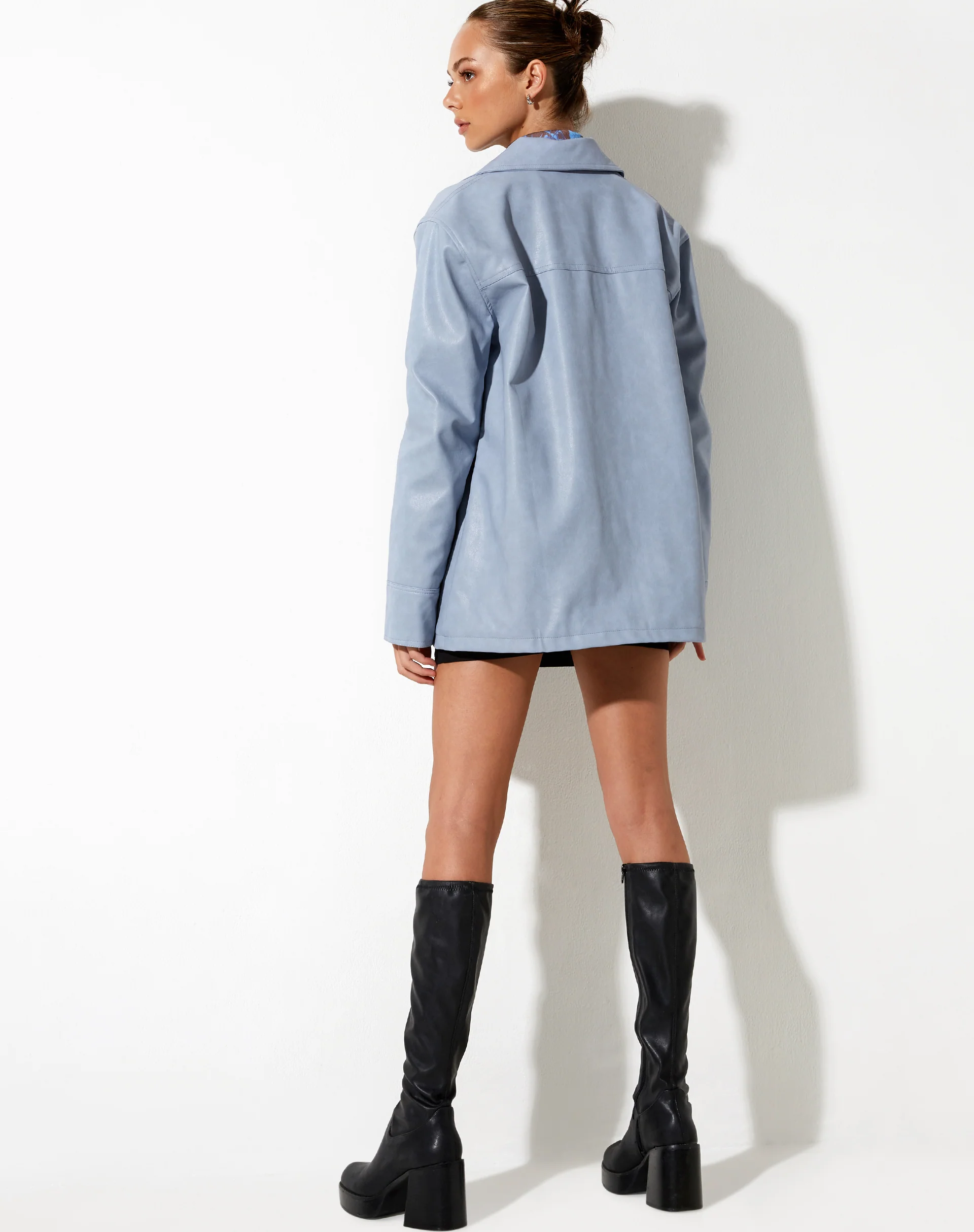 Walta Jacket in PU Powder Blue - Image 6