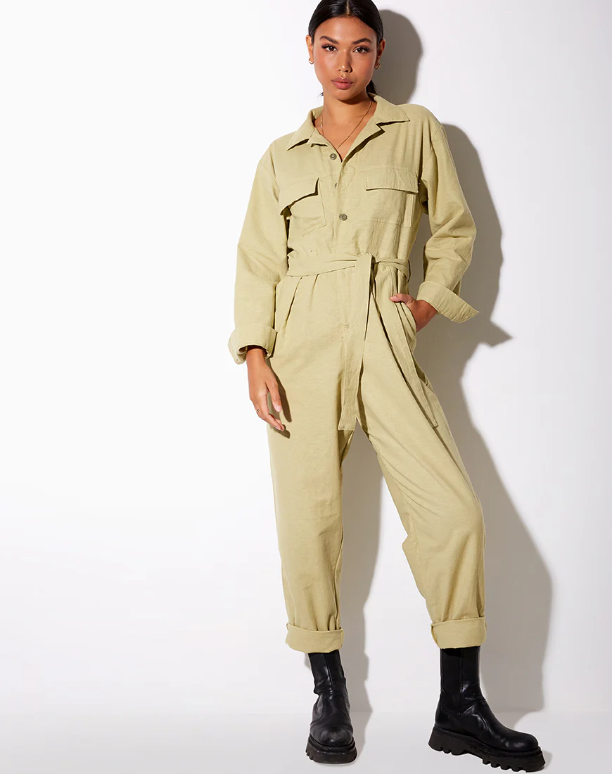 Warda Jumpsuit in Dusky Green - Image 3