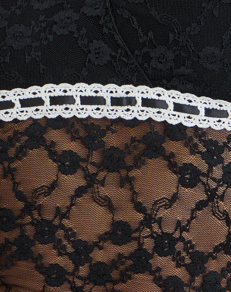 Warita Underbust Top in Lace Black - Image 6