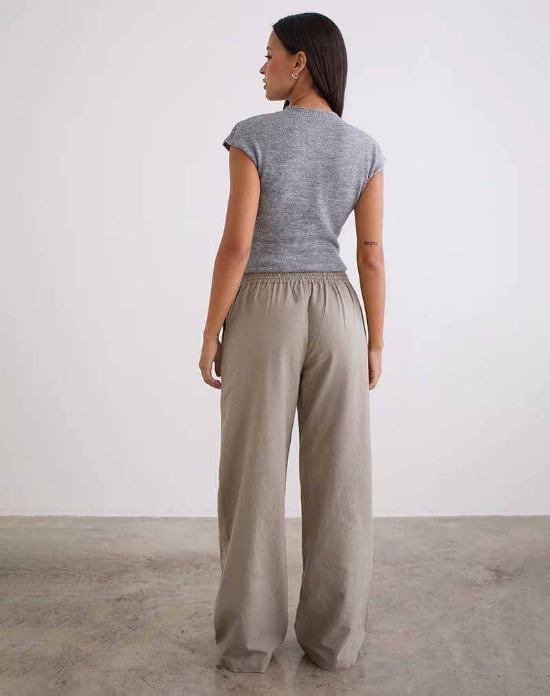 Wasic Wide Leg Trouser in Biscotti - Image 4