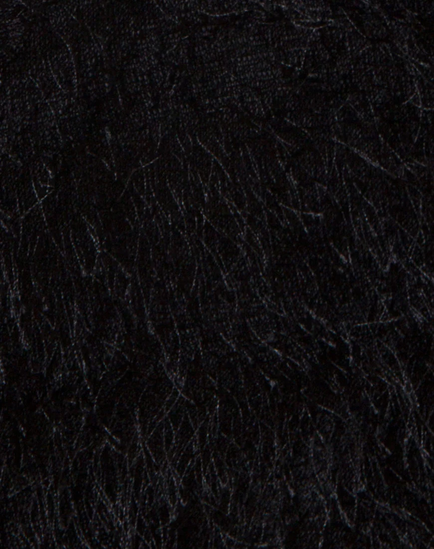 Weaver High Waist Skirt in Fringe Black - Image 5