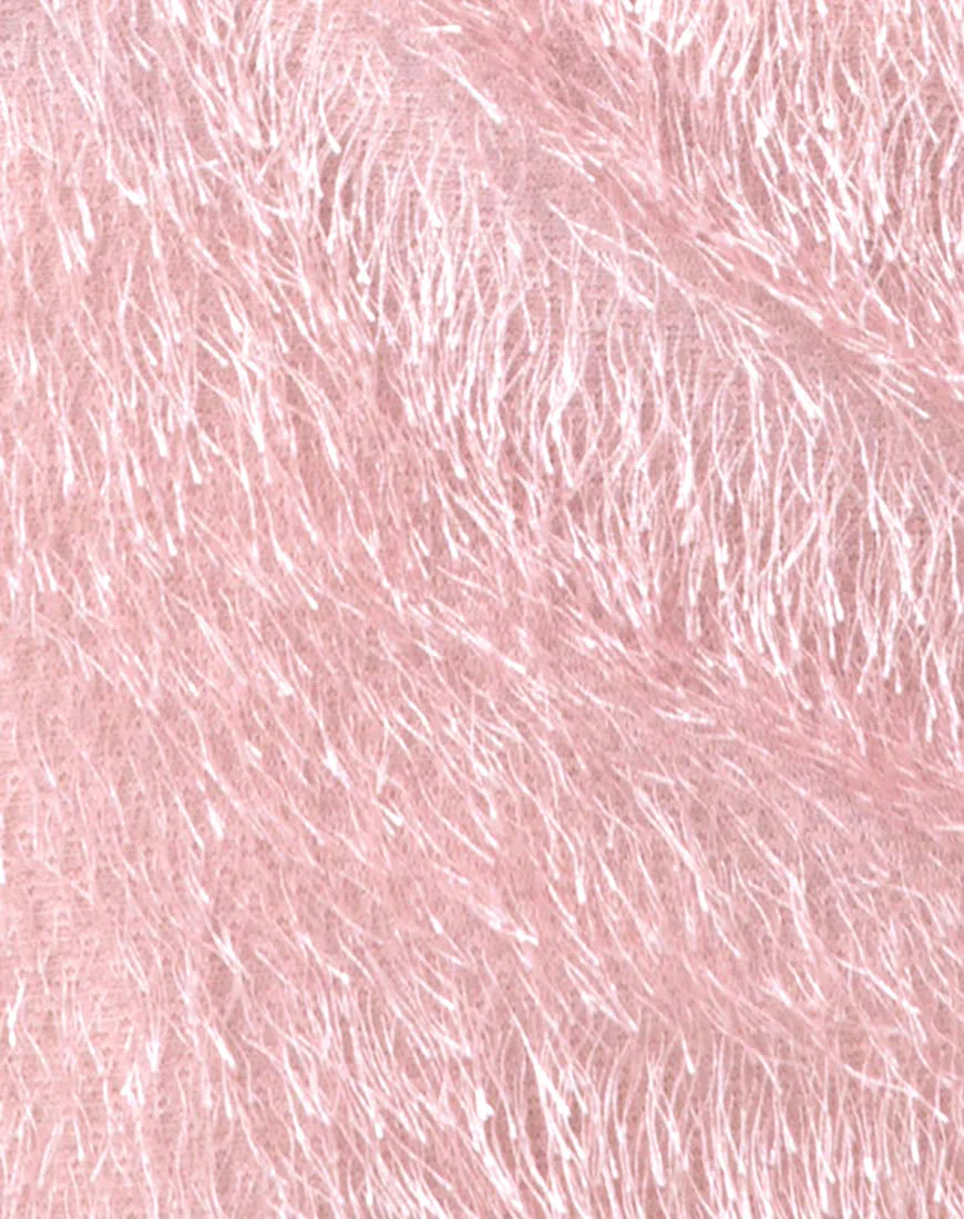 Weaver High Waist Skirt in Fringe Sugar Pink - Image 5