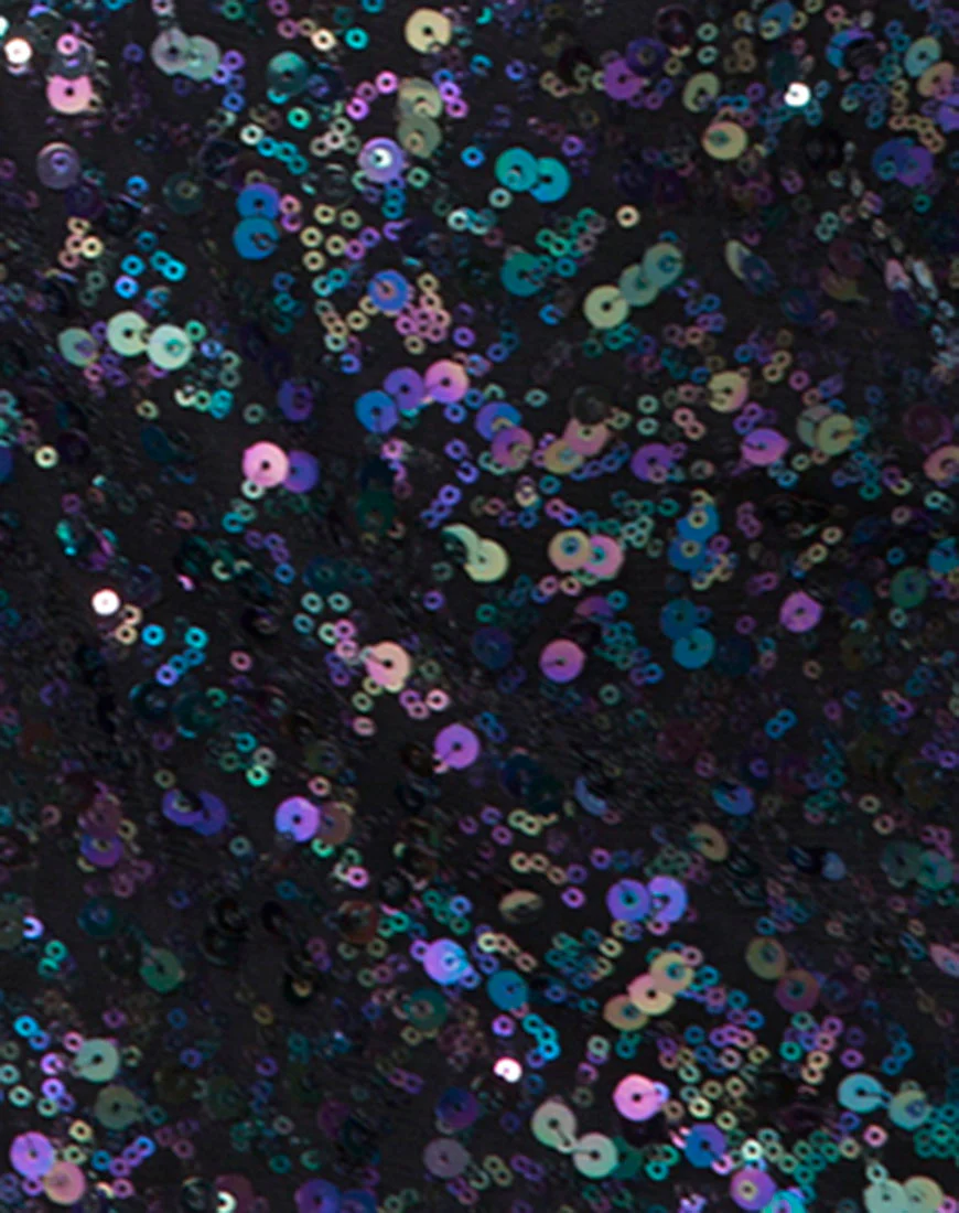 Weaver Mini Skirt in Confetti Sequin Petrol - Image 5
