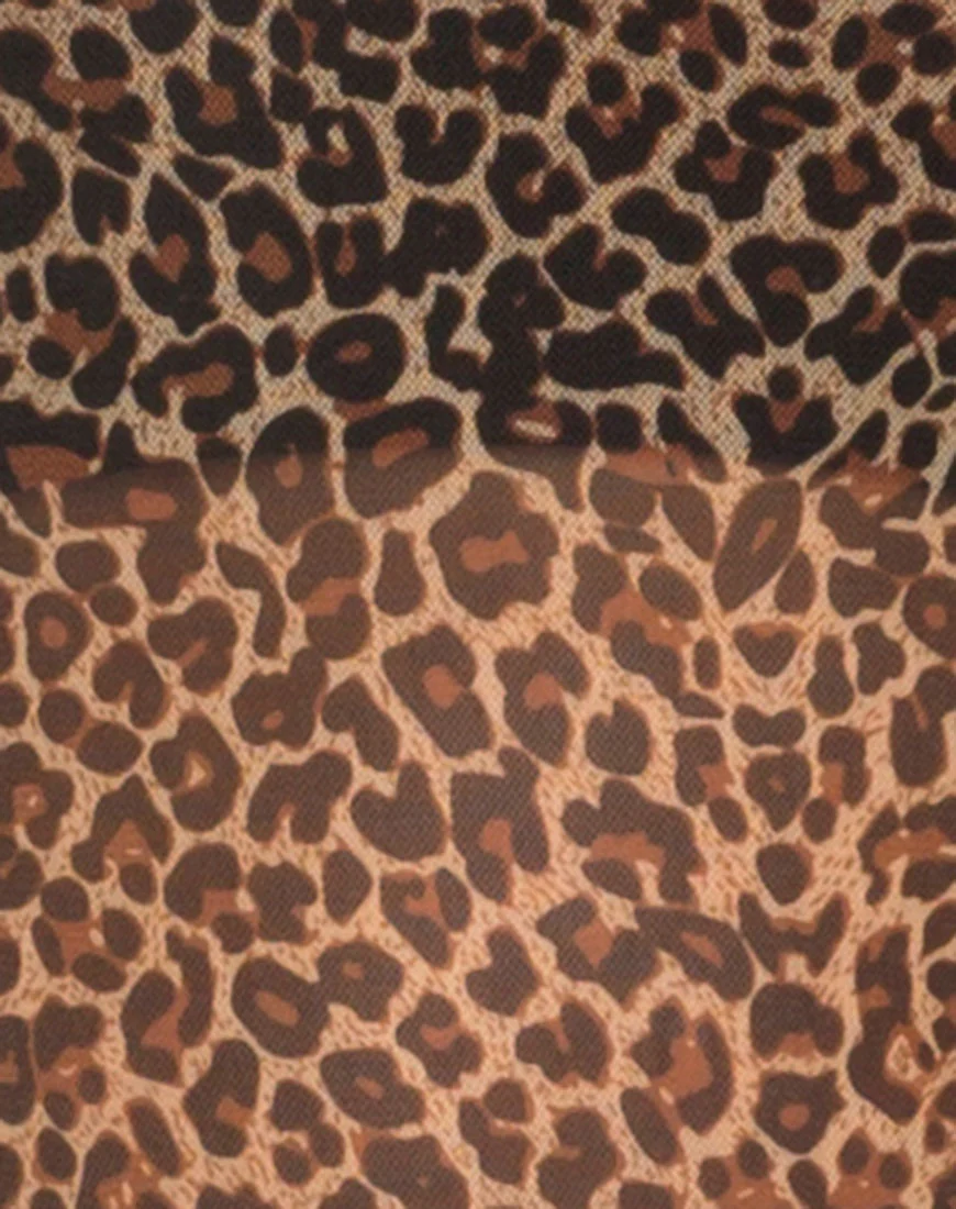 Whitney Tee in Leopard Mesh Brown - Image 5
