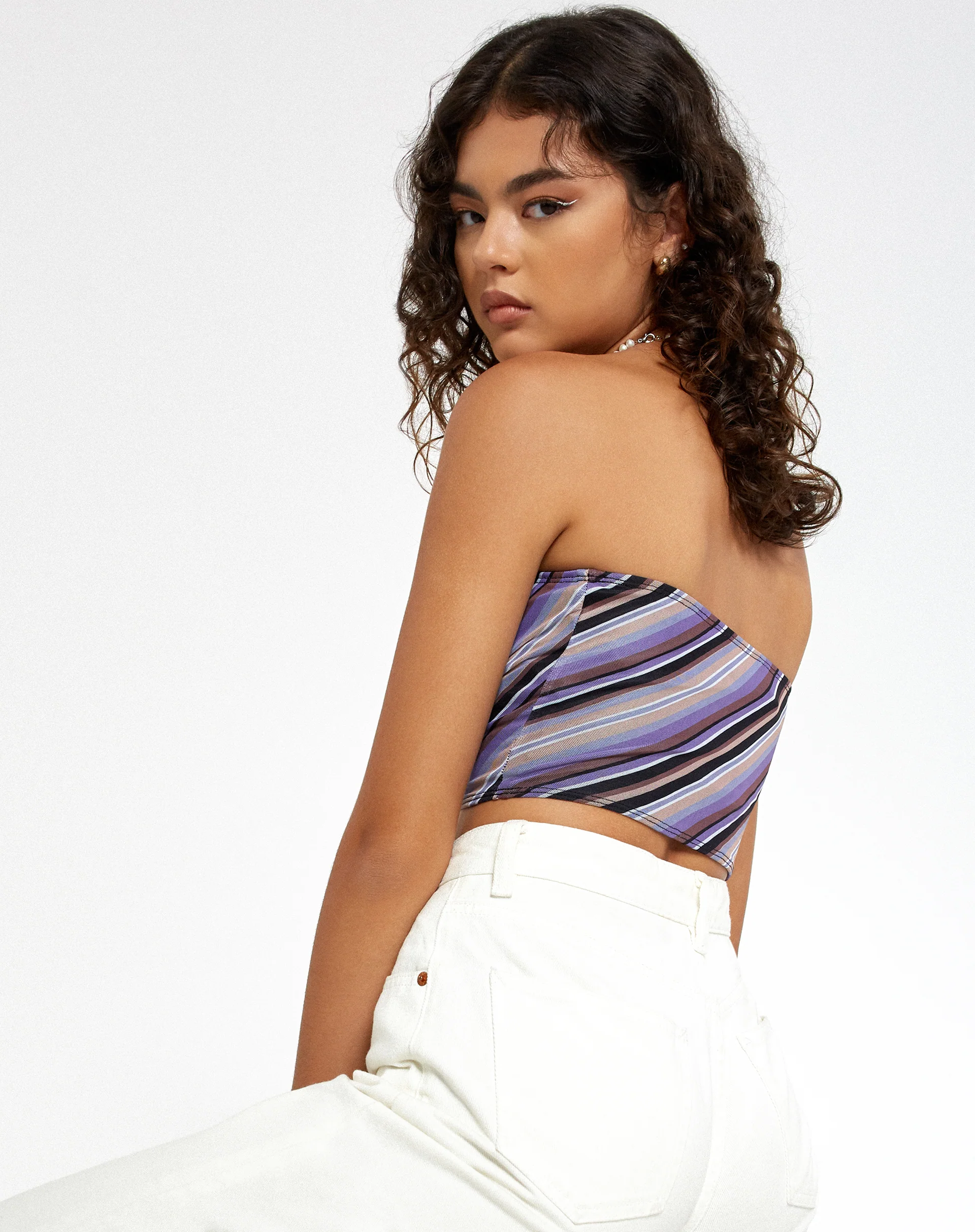 Wike Bandeau Top in 70's Diagonal - Image 4