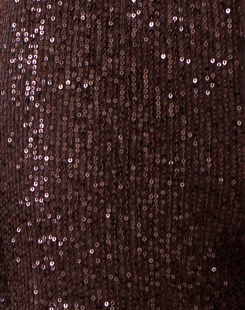 Wilaga Wide Leg Trouser in Sequin Brown - Image 5