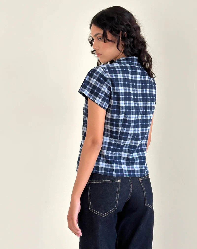 Wilman Shirt in Tartan Dark Blue - Image 4