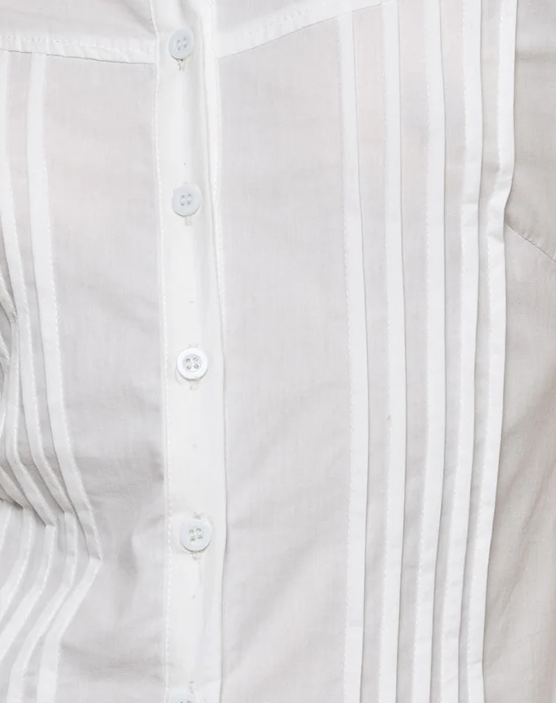 Wilsey Mini Shirt Dress in Poplin White - Image 6