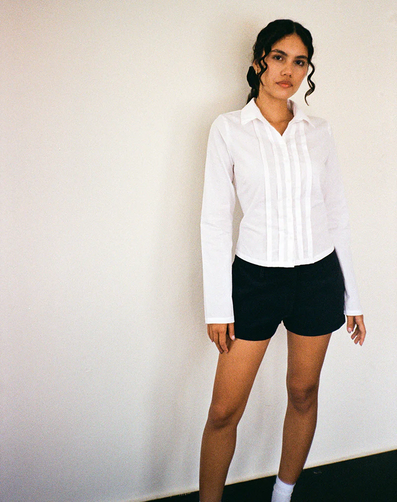 Winda Long Sleeve Shirt in Poplin White - Image 3