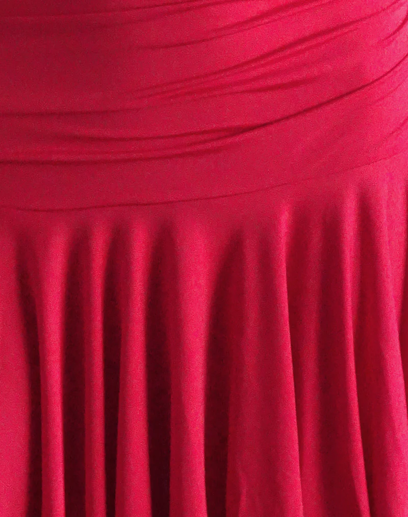 Winslet Plunge Mini Dress in Slinky Red - Image 5