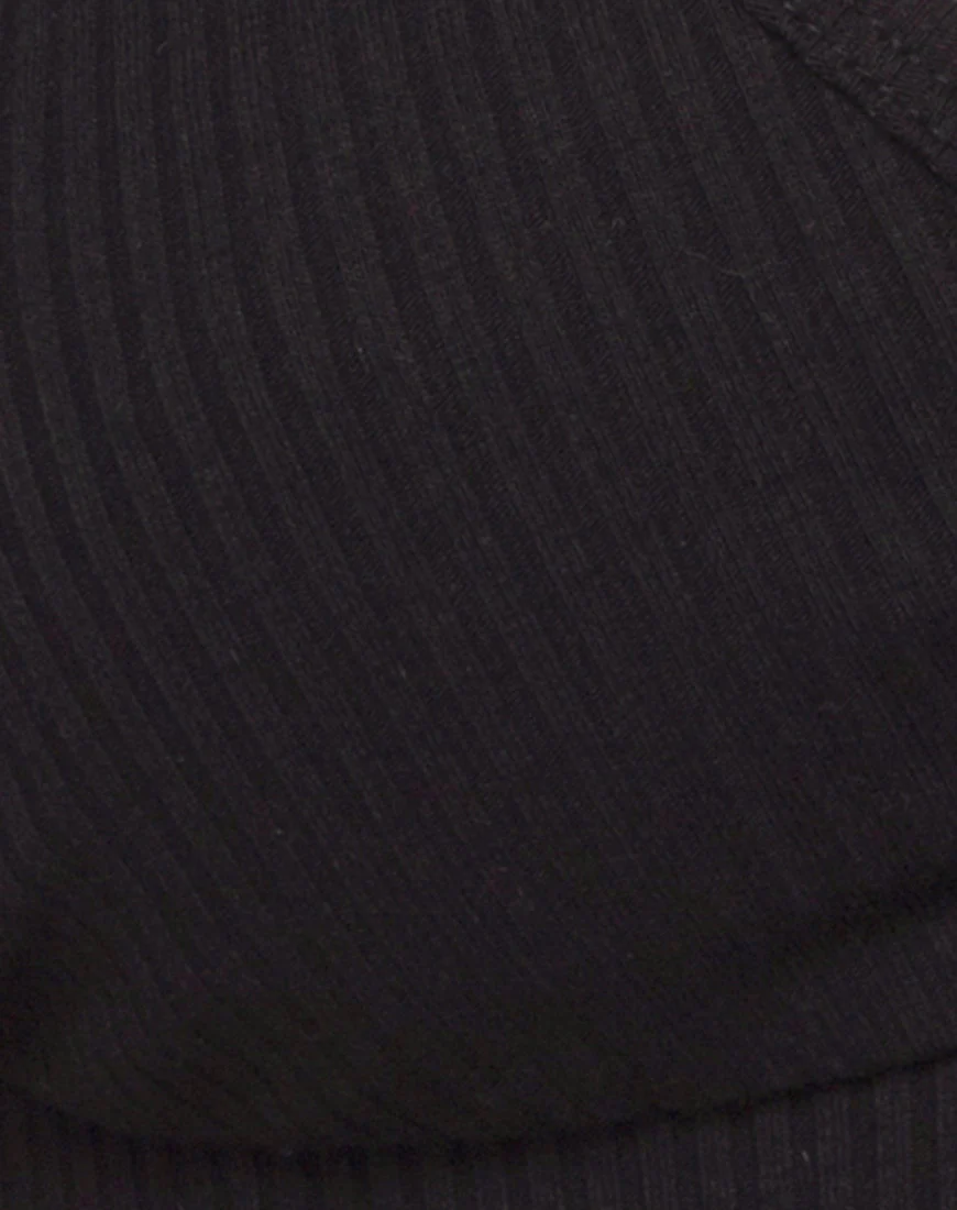Wrap Around Bralet in Rib Black - Image 5