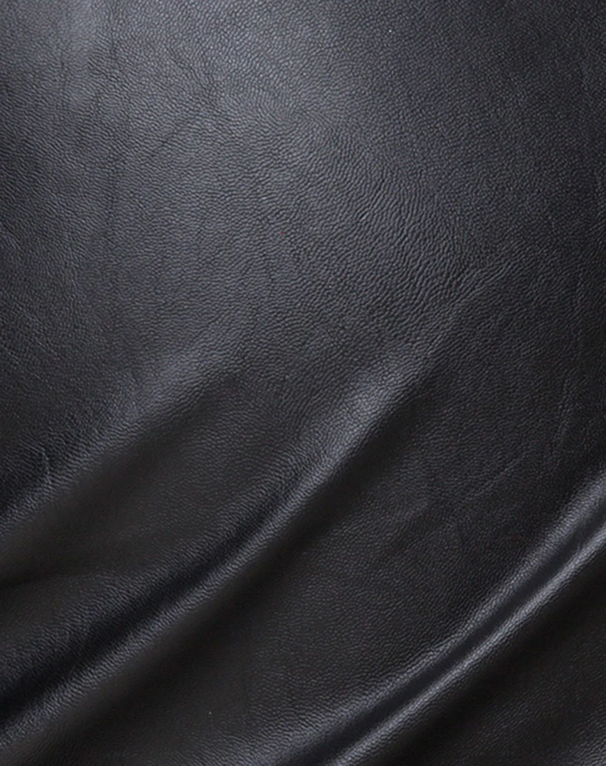 Wren Mini Skirt in Pu Black - Image 5