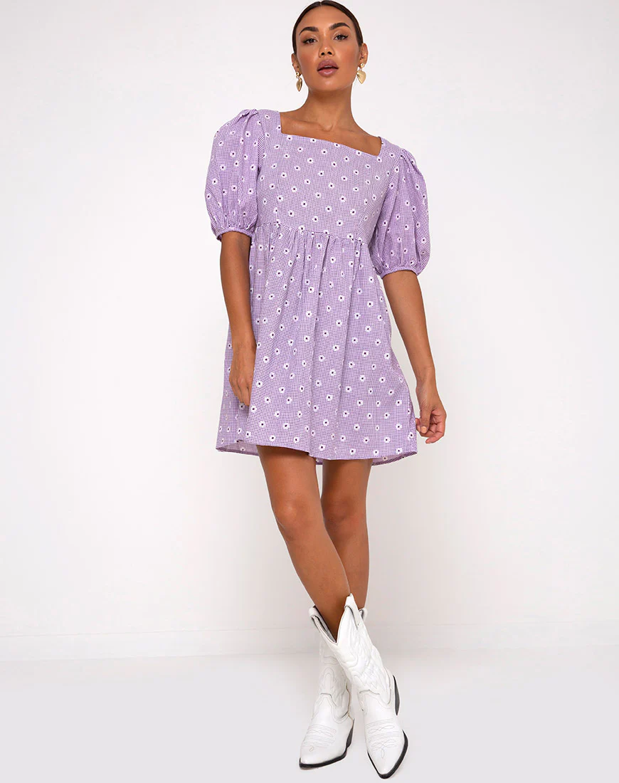 Wretta Dress in Daisy Field Lavender - Image 3