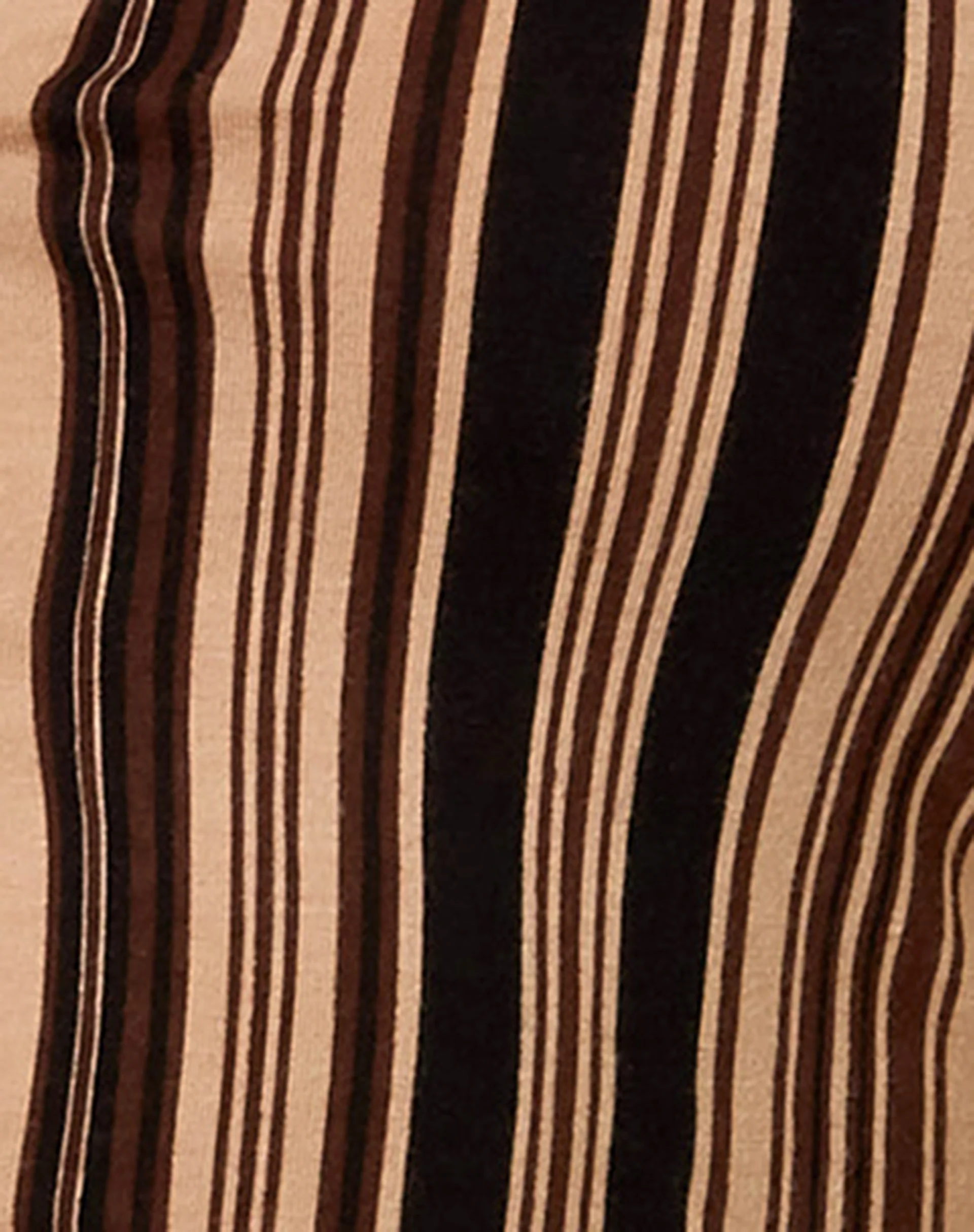 Wuma Cropped Shirt in Mix Stripe Brown - Image 6