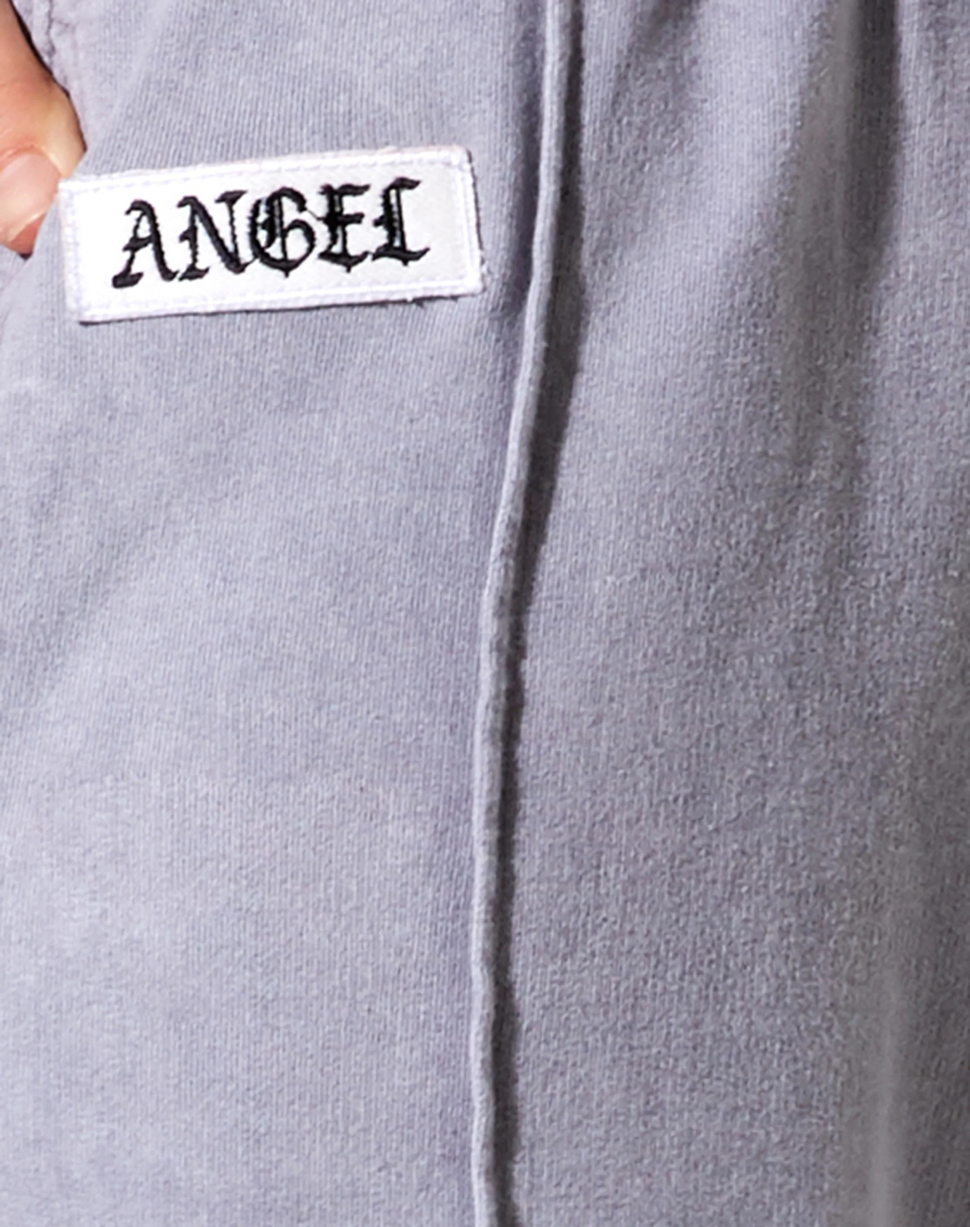Wungu Trouser in Grey Wash 'Angel' Embro Label - Image 5