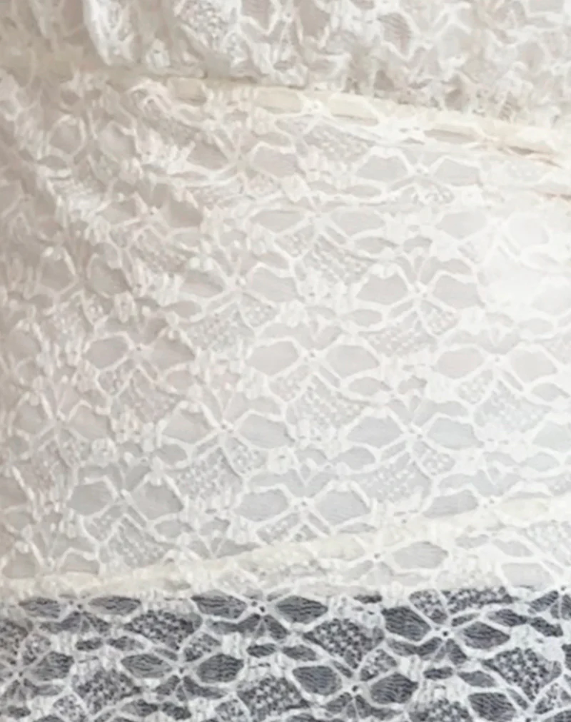 Wuni Longline Bandeau Top in Lace Ivory - Image 6