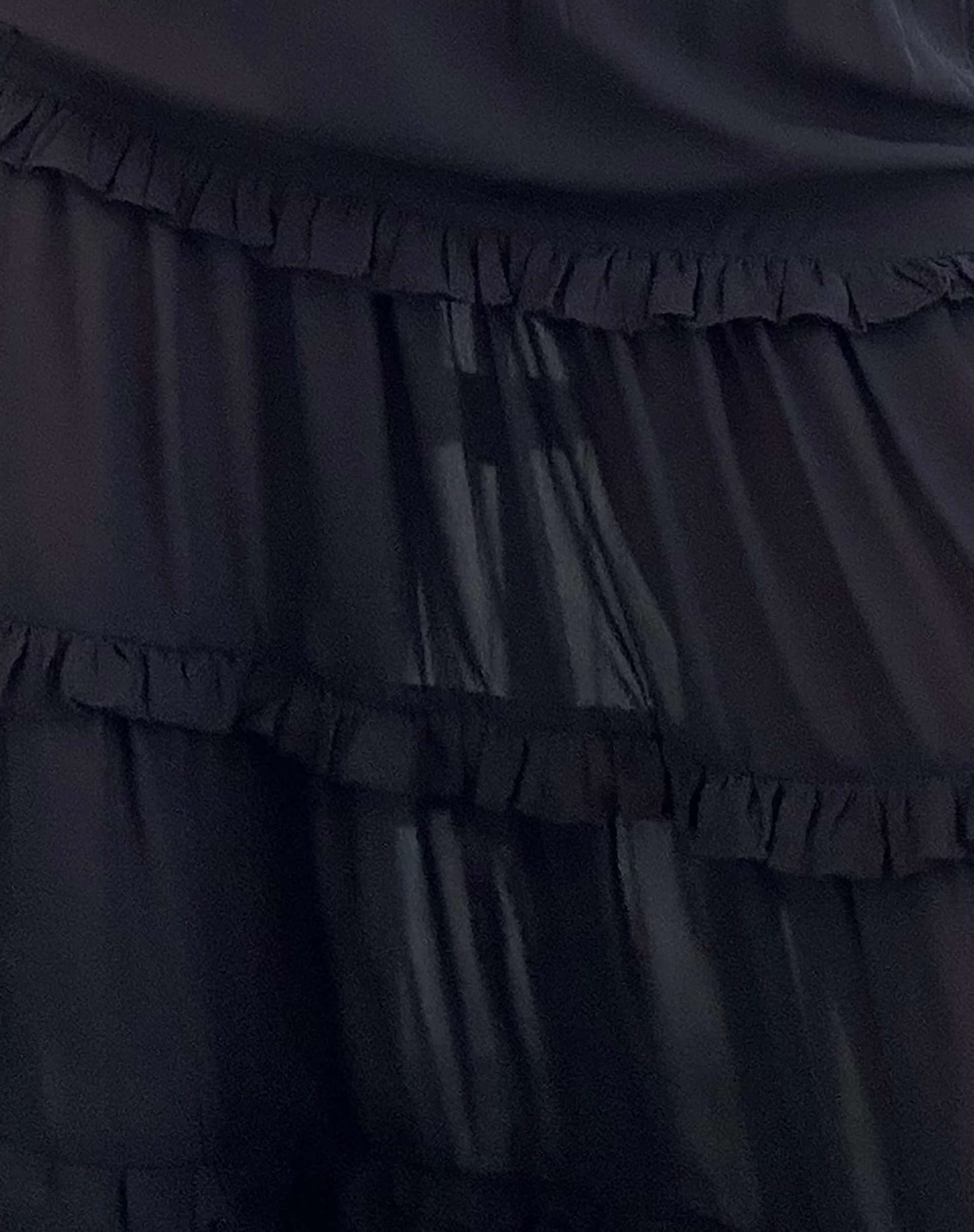Xavi Shirred Bardot Top in Chiffon Black - Image 6