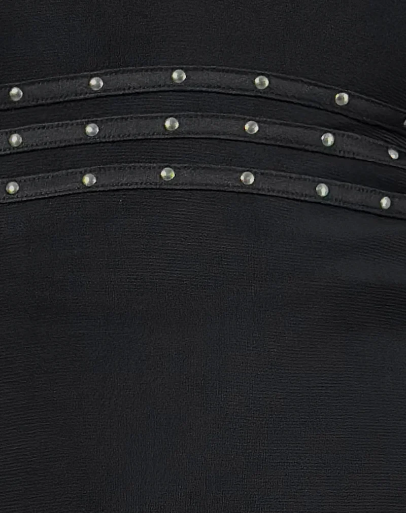 Xaviera Plunge Dress in Black - Image 6