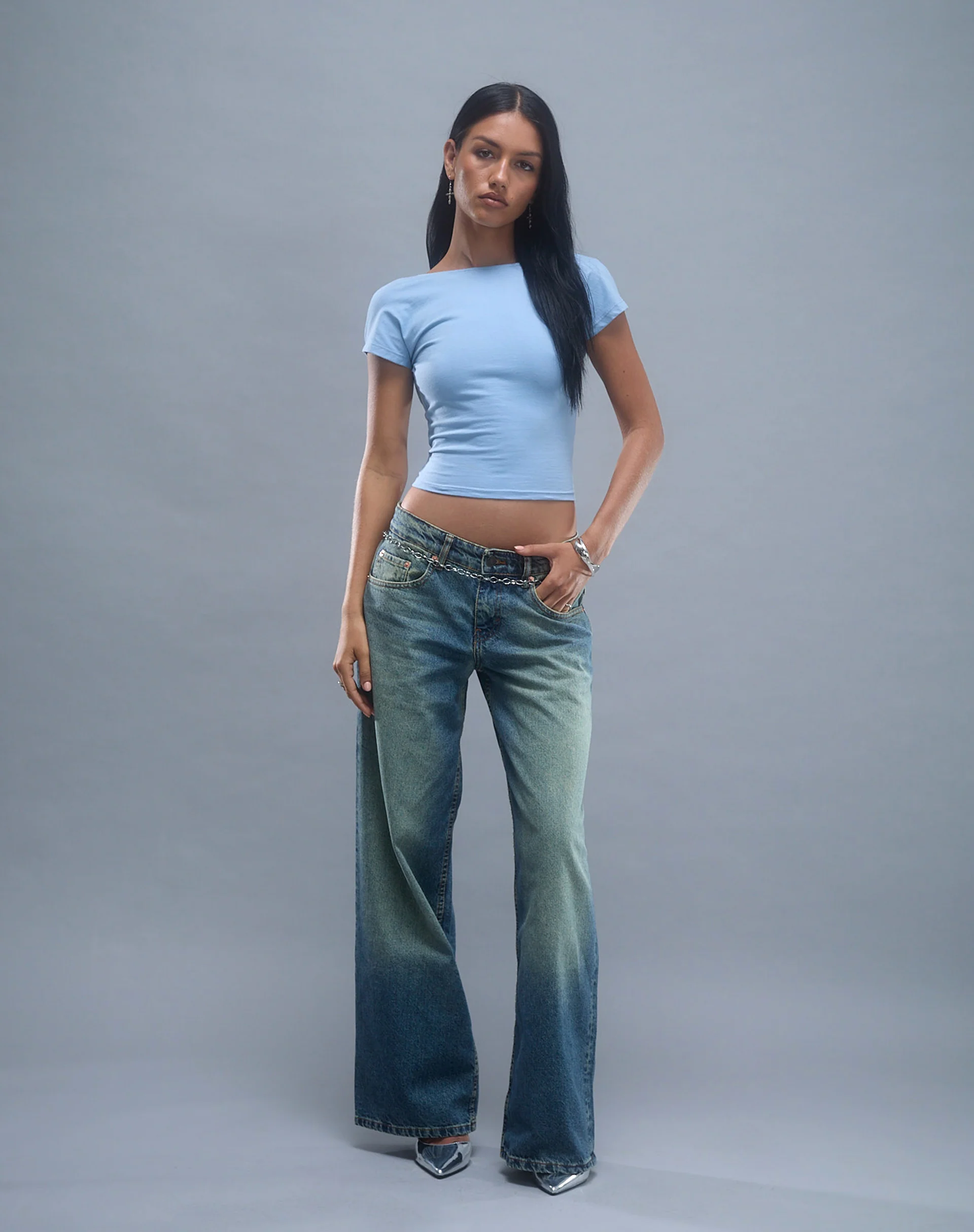 Xiwang Crop Top in Nantucket Blue - Image 4