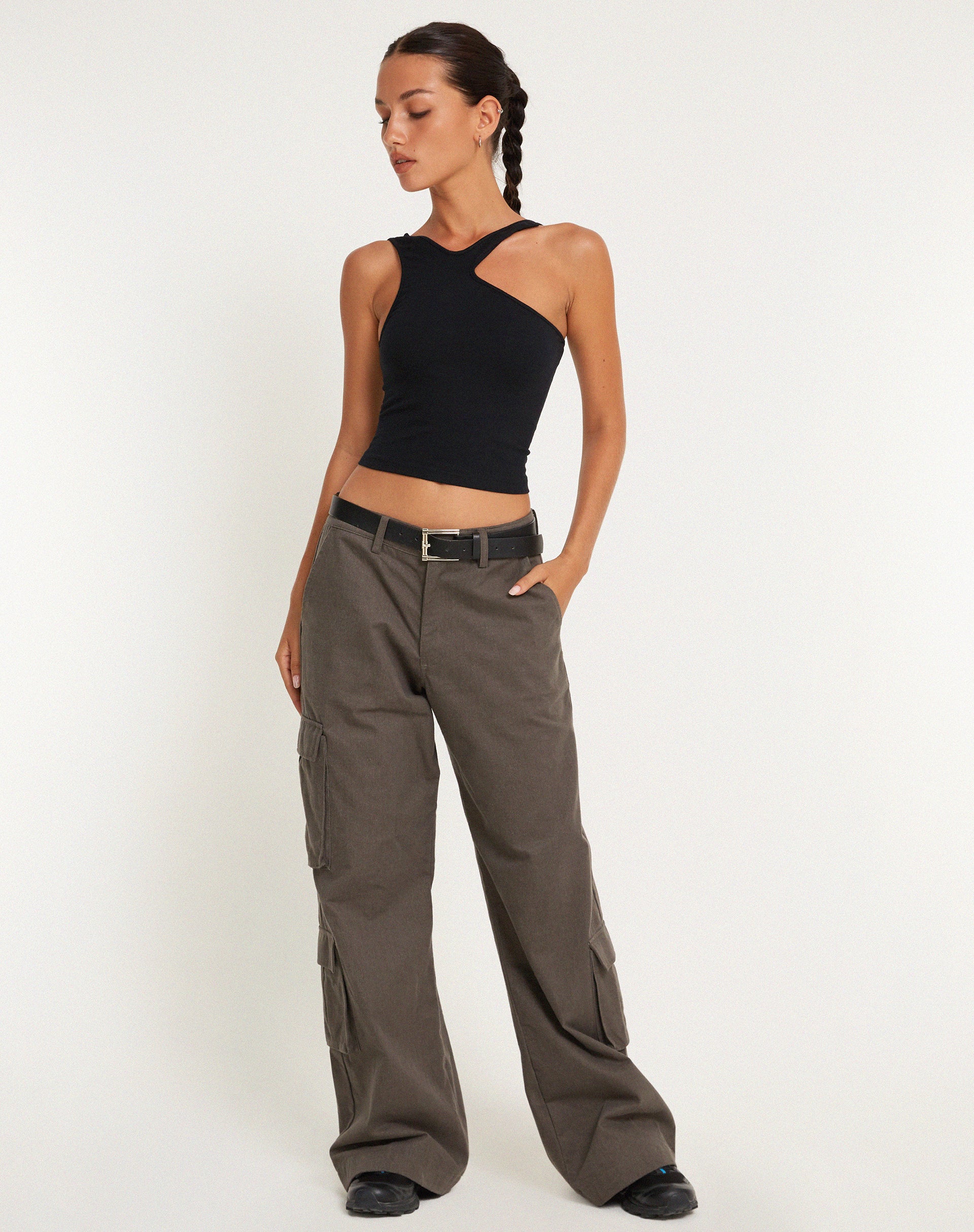Xylia Crop Top in Lycra Black - Image 3