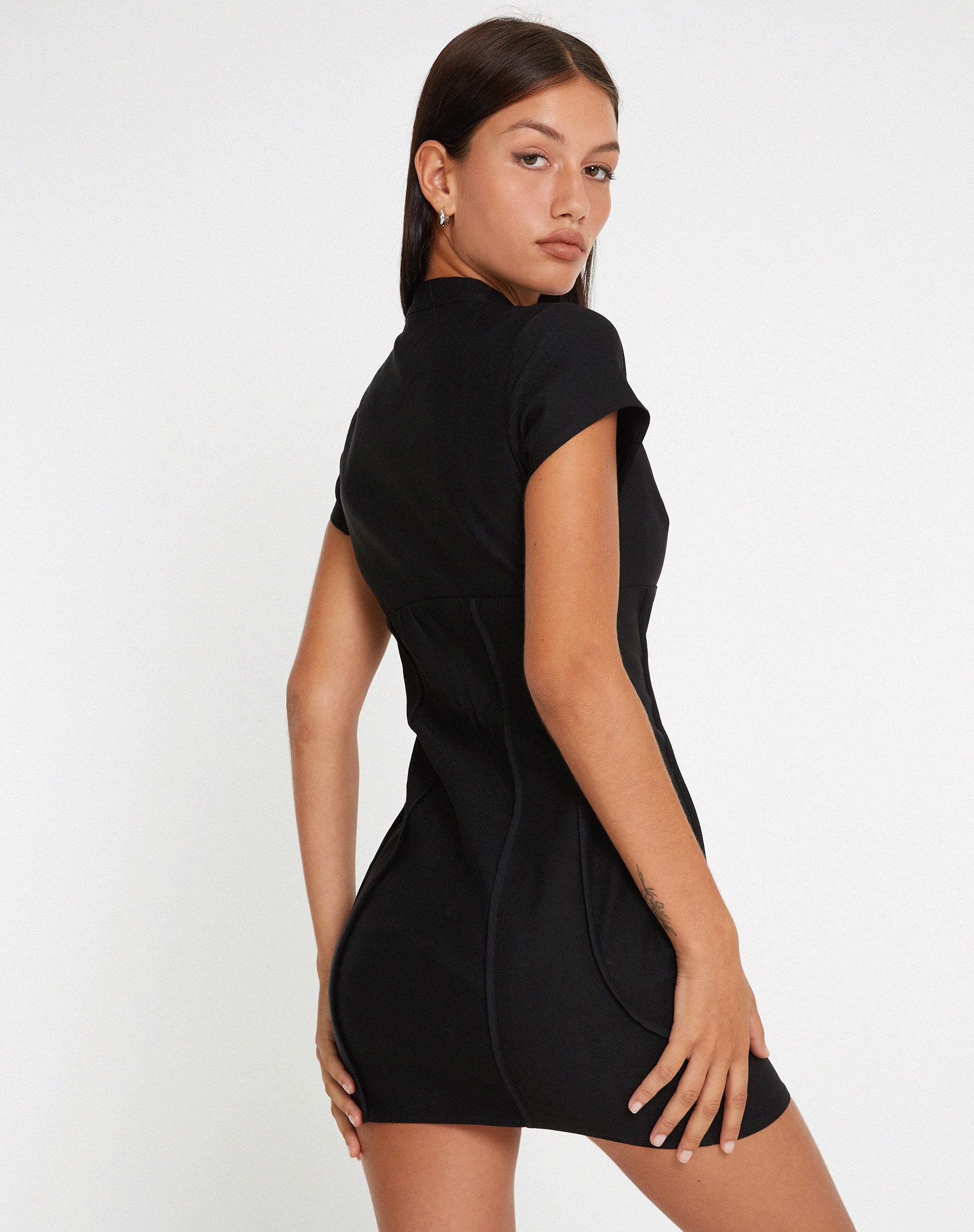 Yanzi Mini Dress in Black - Image 3