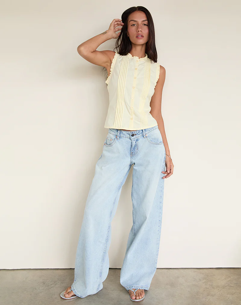 Yara Blouse in Poplin Lemon - Image 2