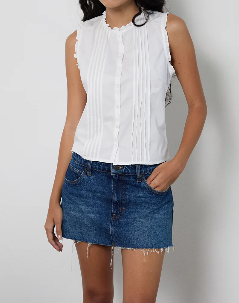 Yara Blouse in Poplin White - Image 5