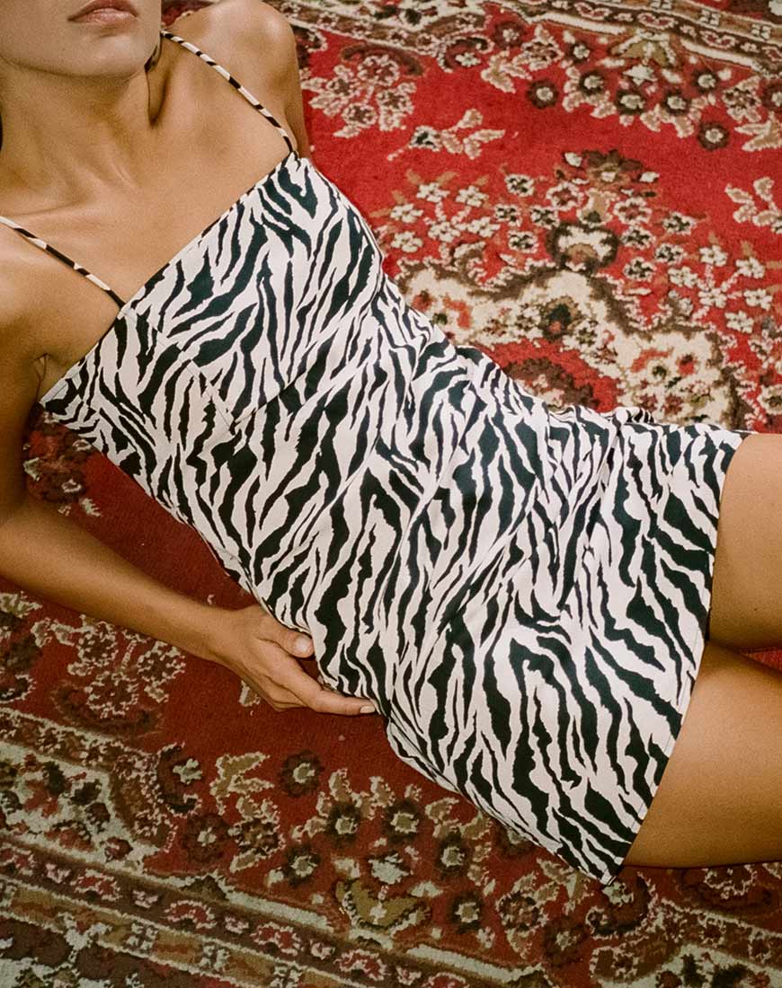 Yashey Slip Dress in 90's Zebra - Image 3