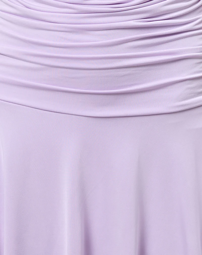 Yasmin Bandeau Mini Dress in Slinky Lilac - Image 6