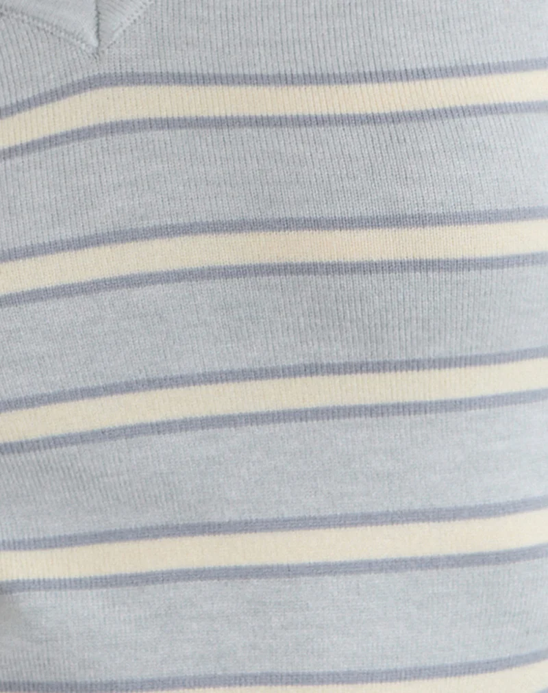 Yasra Jumper in Stripe Knit Cream Grey - Image 6