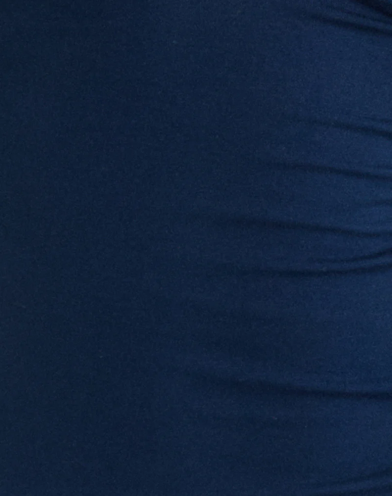 Yatna Top in Rayon Navy with Pearl Button Trim - Image 7