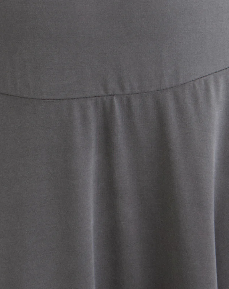 Yauri Long Sleeve Mini Dress in Cupro Grey - Image 6