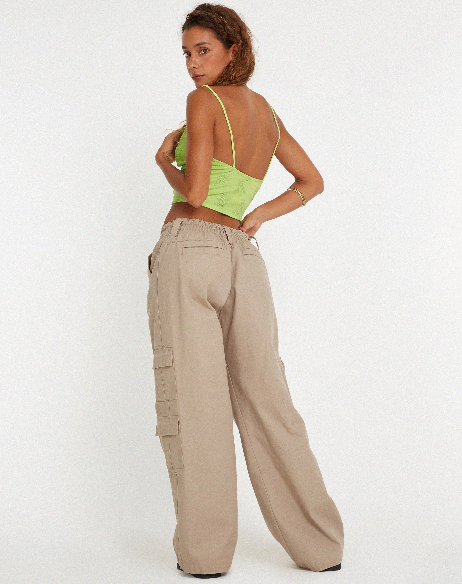 Yecaca Crop Top in Lace Lime - Image 4
