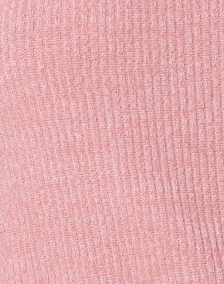 Yellav Slip Dress in Knit Crinkle Rib Pink - Image 5