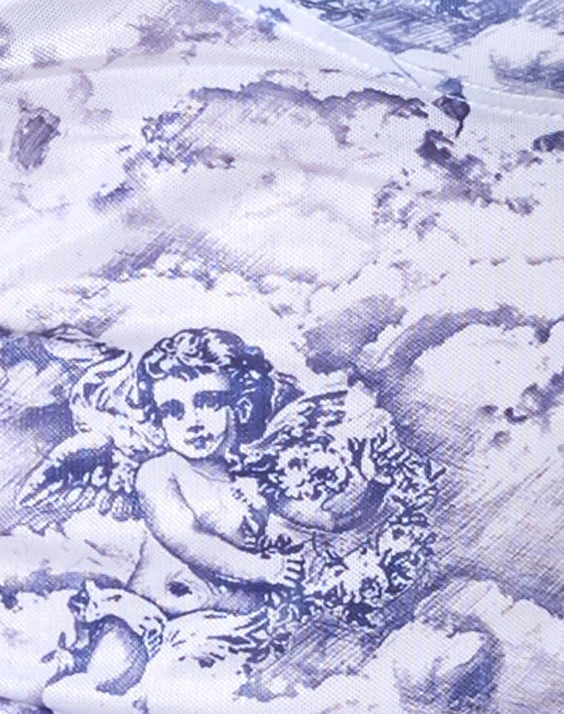 Yenika Crop in 20's Cherub White and Blue - Image 5