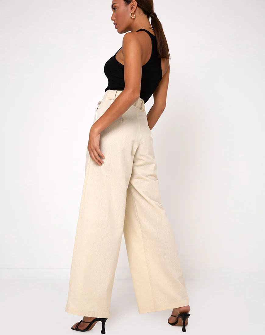 Yeva Flare Trousers in Ecru - Image 2