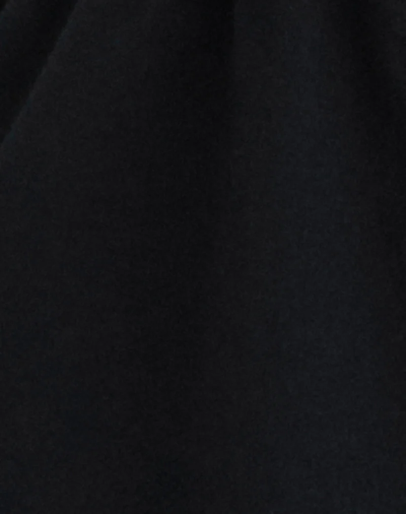 Ylva Tie-Front Halter Top in Rayon Jersey Black - Image 6