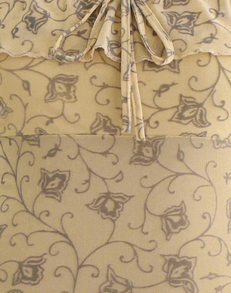 Yoda Top in Winding Ivy Pale Yellow - Image 5