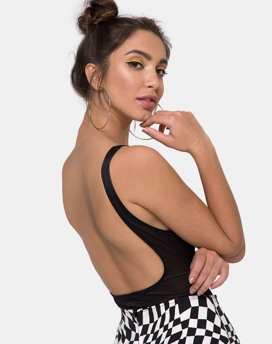 Yora Bodice in Black Nylon Sheer Mesh - Image 2